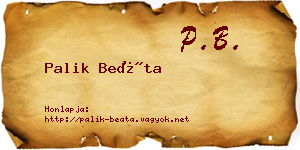 Palik Beáta névjegykártya